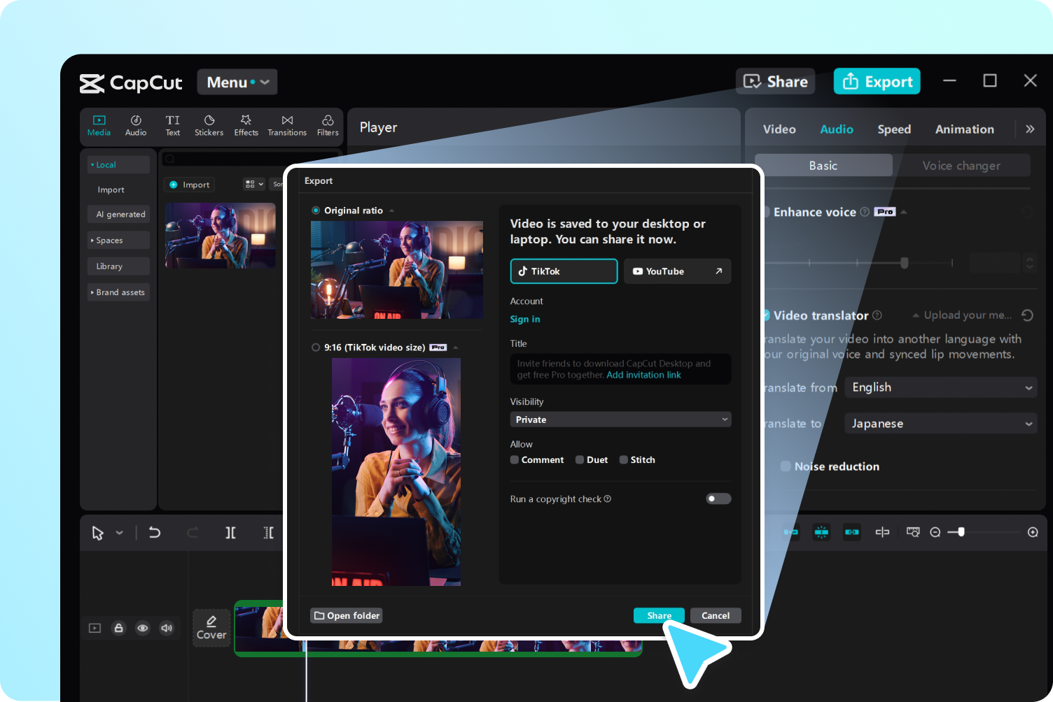 Step 3: Export and share